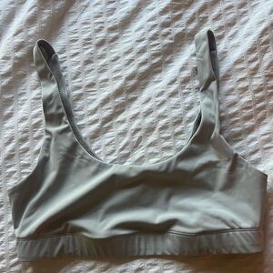 Vuori White/Light Blue Sports Bra